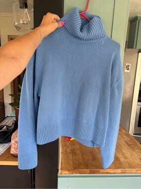 H&M Sky Blue Chunky Turtleneck Sweater
